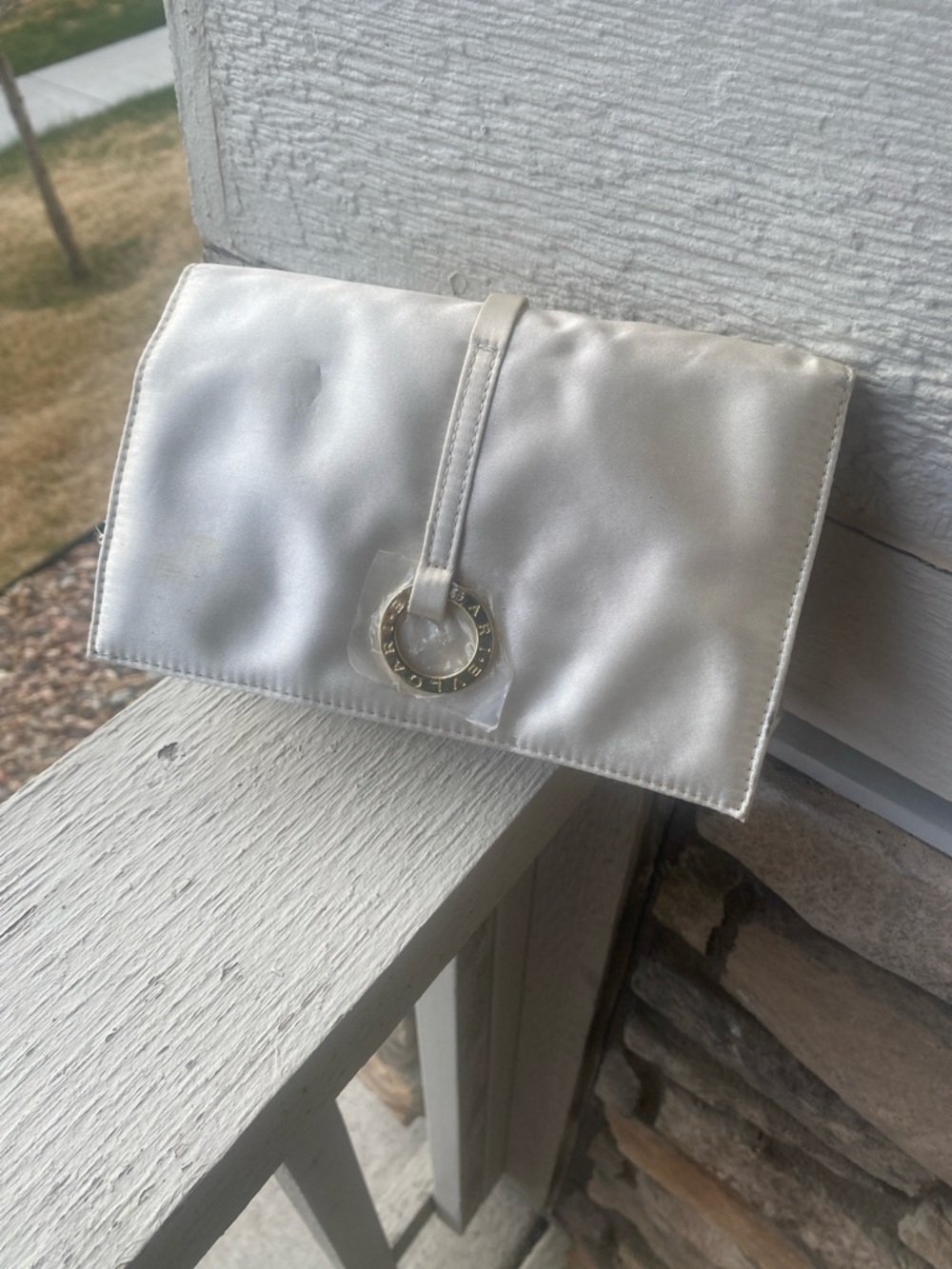 Bulgari satin clutch bag